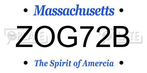 ZOG72B Massachusetts License Plate