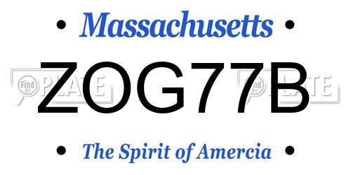 ZOG77B Massachusetts License Plate
