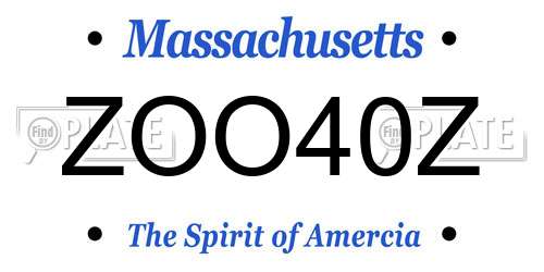 ZOO40Z Massachusetts License Plate