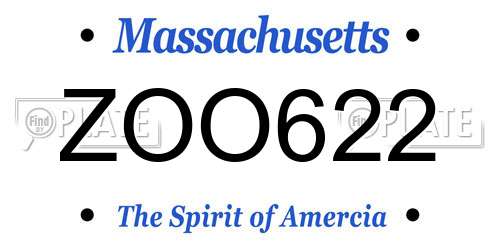ZOO622 Massachusetts License Plate