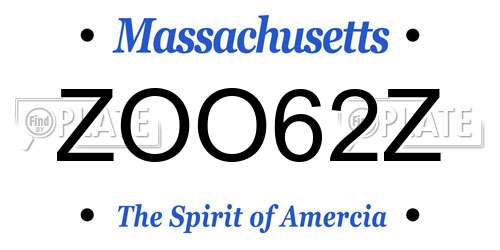 ZOO62Z Massachusetts License Plate