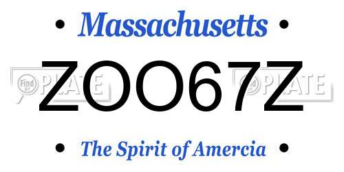 ZOO67Z Massachusetts License Plate