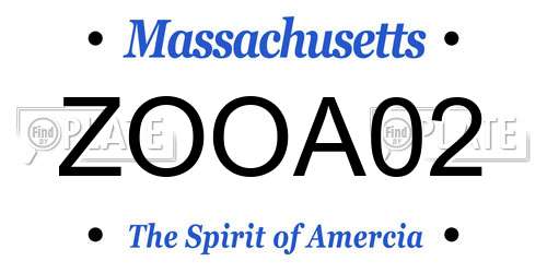 ZOOA02 Massachusetts License Plate