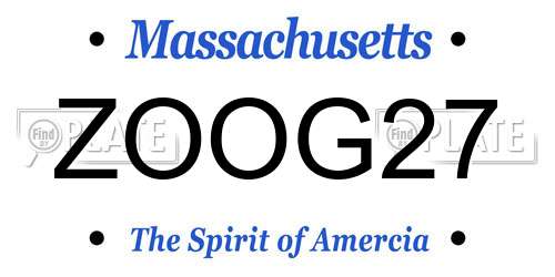 ZOOG27 Massachusetts License Plate