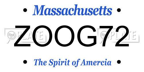 ZOOG72 Massachusetts License Plate