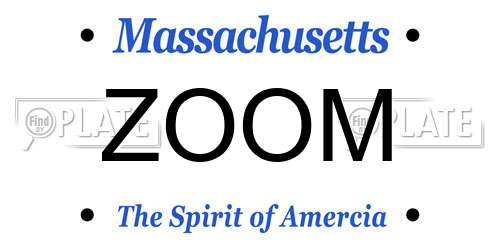 ZOOM Massachusetts License Plate
