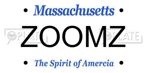 ZOOMZ Massachusetts License Plate