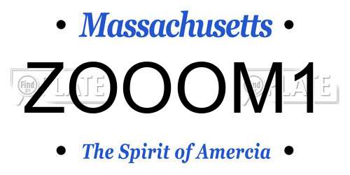ZOOOM1 Massachusetts License Plate