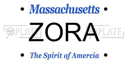 ZORA Massachusetts License Plate