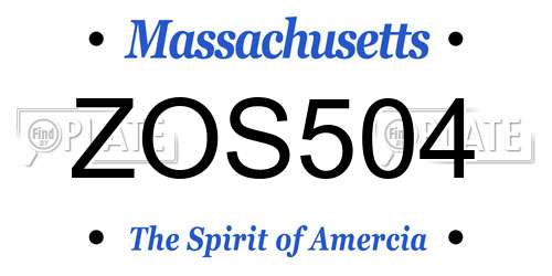 ZOS504 Massachusetts License Plate