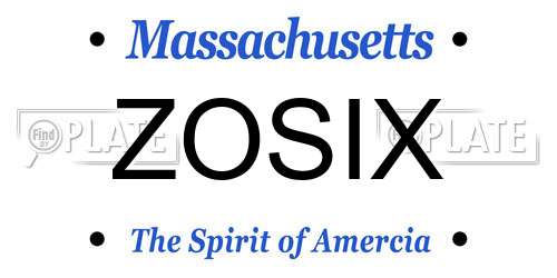 ZOSIX Massachusetts License Plate