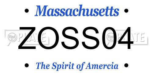 ZOSS04 Massachusetts License Plate