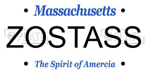 ZOSTASS Massachusetts License Plate