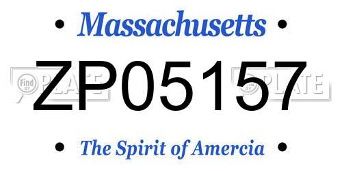 ZP05157 Massachusetts License Plate
