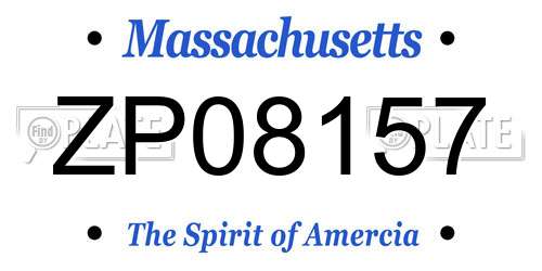 ZP08157 Massachusetts License Plate