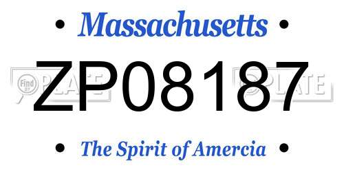 ZP08187 Massachusetts License Plate