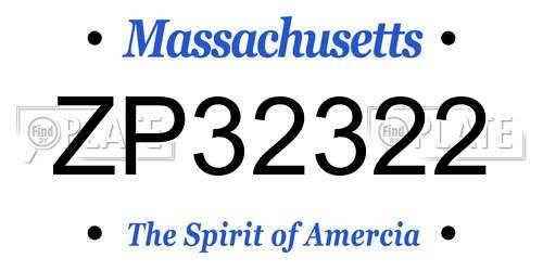 ZP32322 Massachusetts License Plate