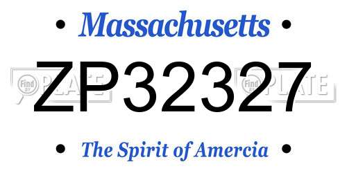 ZP32327 Massachusetts License Plate