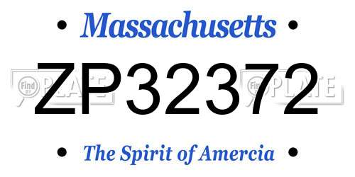 ZP32372 Massachusetts License Plate