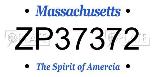 ZP37372 Massachusetts License Plate