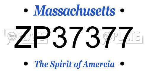 ZP37377 Massachusetts License Plate