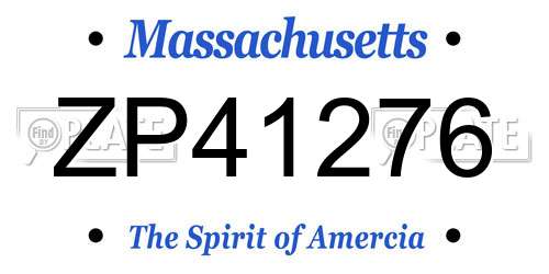 ZP41276 Massachusetts License Plate