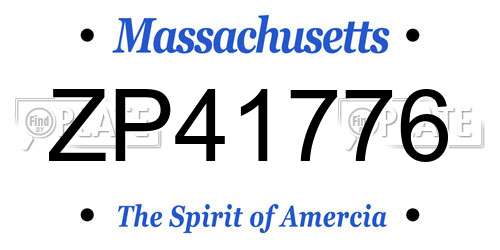 ZP41776 Massachusetts License Plate