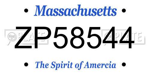 ZP58544 Massachusetts License Plate