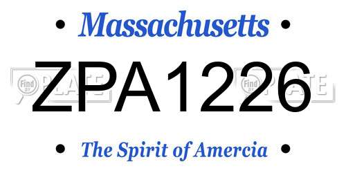 ZPA1226 Massachusetts License Plate