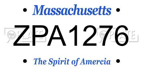 ZPA1276 Massachusetts License Plate