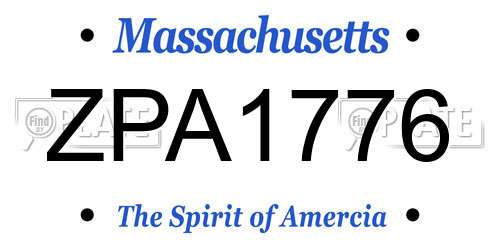 ZPA1776 Massachusetts License Plate