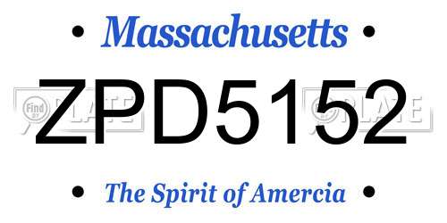 ZPD5152 Massachusetts License Plate