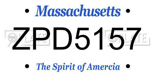ZPD5157 Massachusetts License Plate
