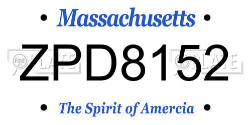 ZPD8152 Massachusetts License Plate