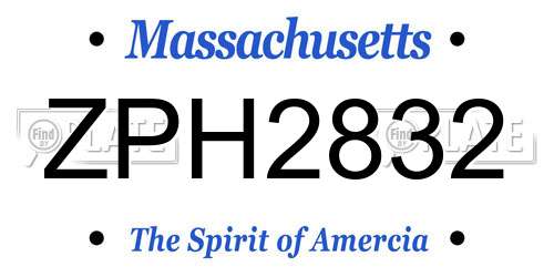 ZPH2832 Massachusetts License Plate