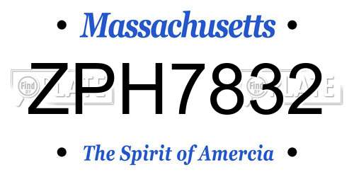 ZPH7832 Massachusetts License Plate