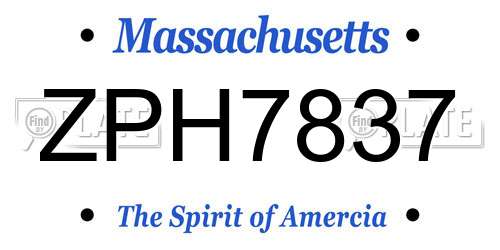 ZPH7837 Massachusetts License Plate