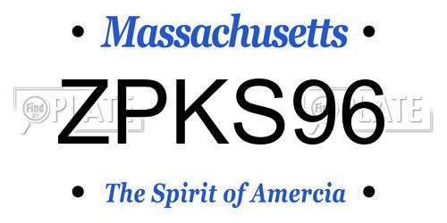 ZPKS96 Massachusetts License Plate