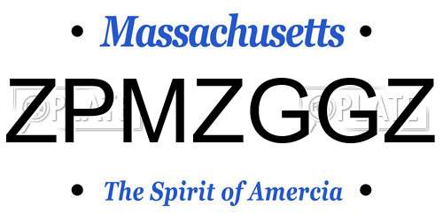 ZPMZGGZ Massachusetts License Plate