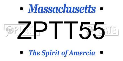 ZPTT55 Massachusetts License Plate