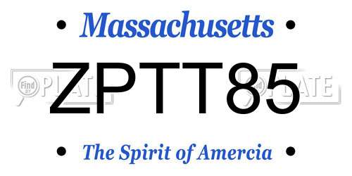 ZPTT85 Massachusetts License Plate