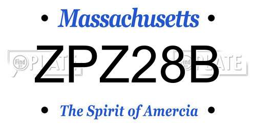 ZPZ28B Massachusetts License Plate