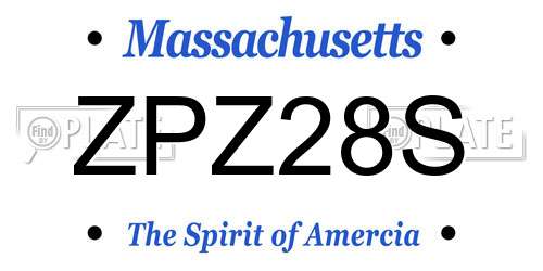 ZPZ28S Massachusetts License Plate