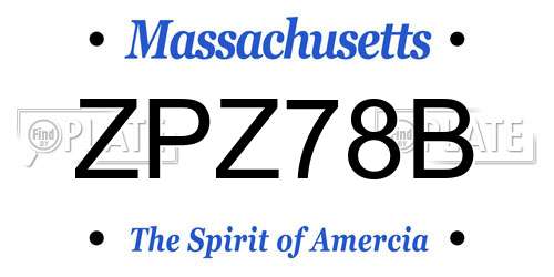 ZPZ78B Massachusetts License Plate