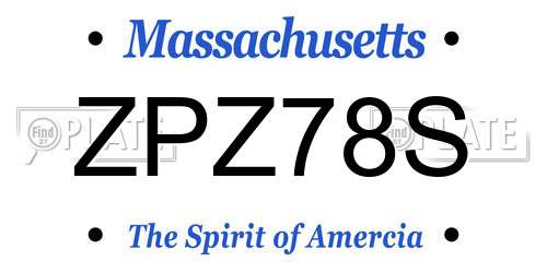 ZPZ78S Massachusetts License Plate