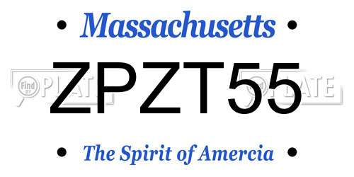 ZPZT55 Massachusetts License Plate