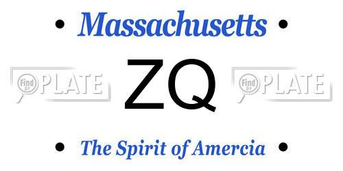 ZQ Massachusetts License Plate