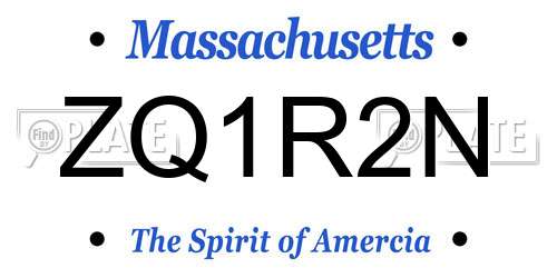 ZQ1R2N Massachusetts License Plate