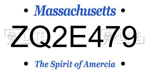 ZQ2E479 Massachusetts License Plate