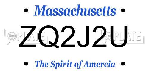 ZQ2J2U Massachusetts License Plate